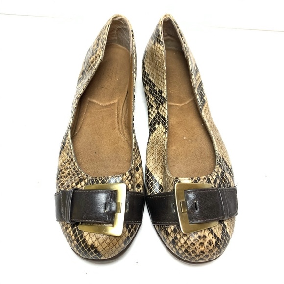 AEROSOLES AEROLOGY Snake Print Flats Shoes sz 6.5 - Picture 5 of 12